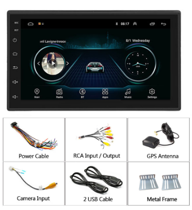 Podofo 2 din araba radyo 2.5D GPS Android multimedya oy
